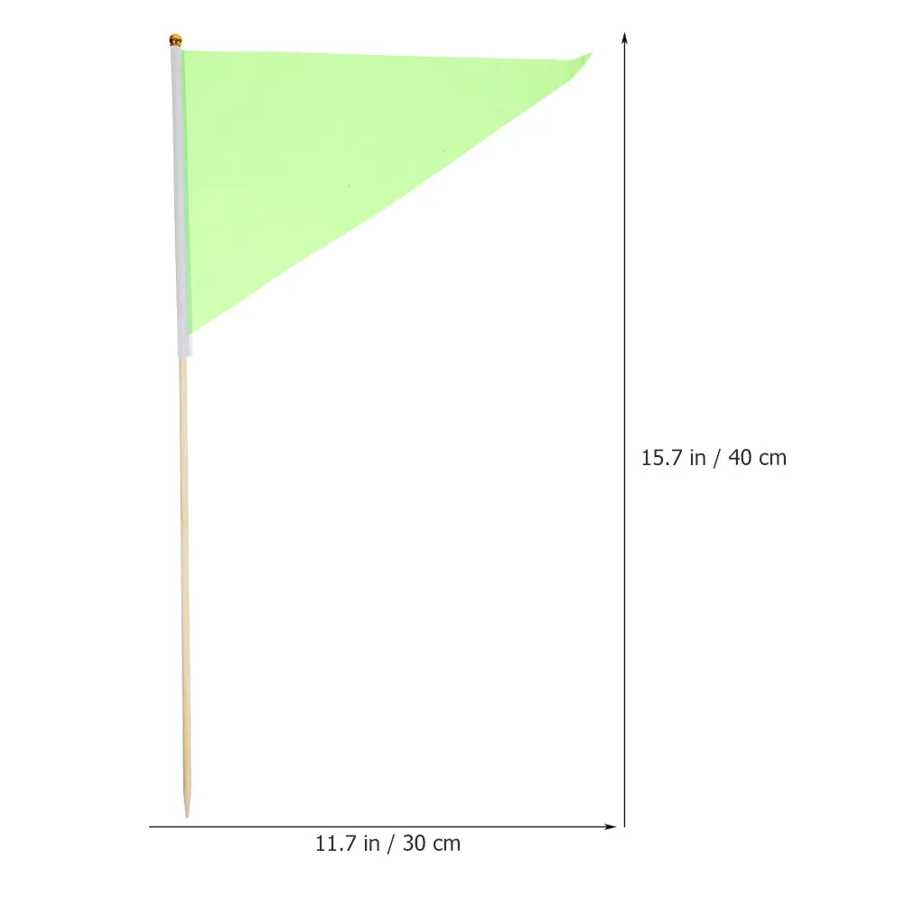 8Pcs Garden Marking Flags Triangle Bright Colored Durable Bamboo Polyester for Yard Lawn Sprinkler Irrigation Cleaning