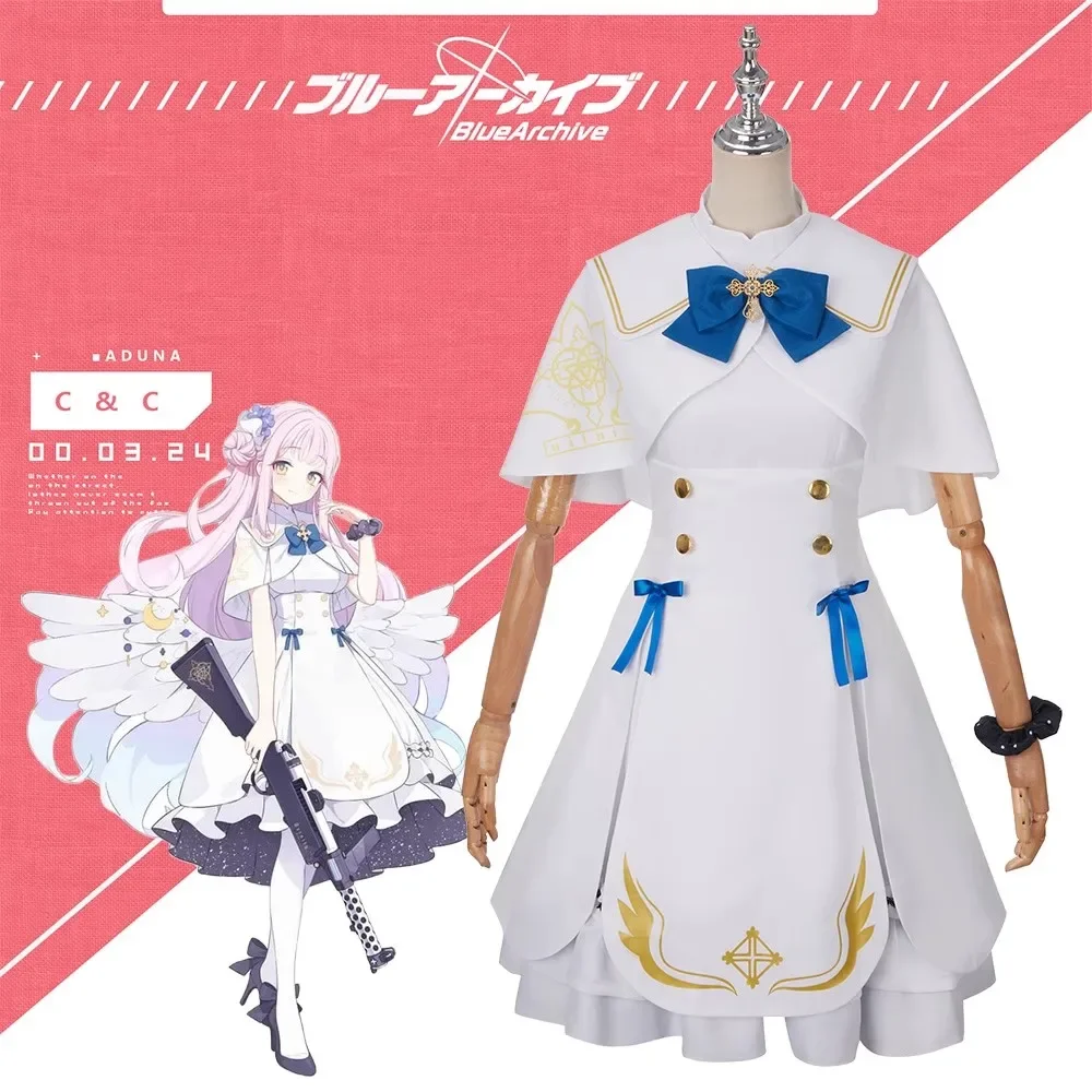 

Game Blue Archive Misono Mika Cosplay Costume White Wedding Dress Feather Wings Princess Skirt Wig Woman Cute Suit 2025