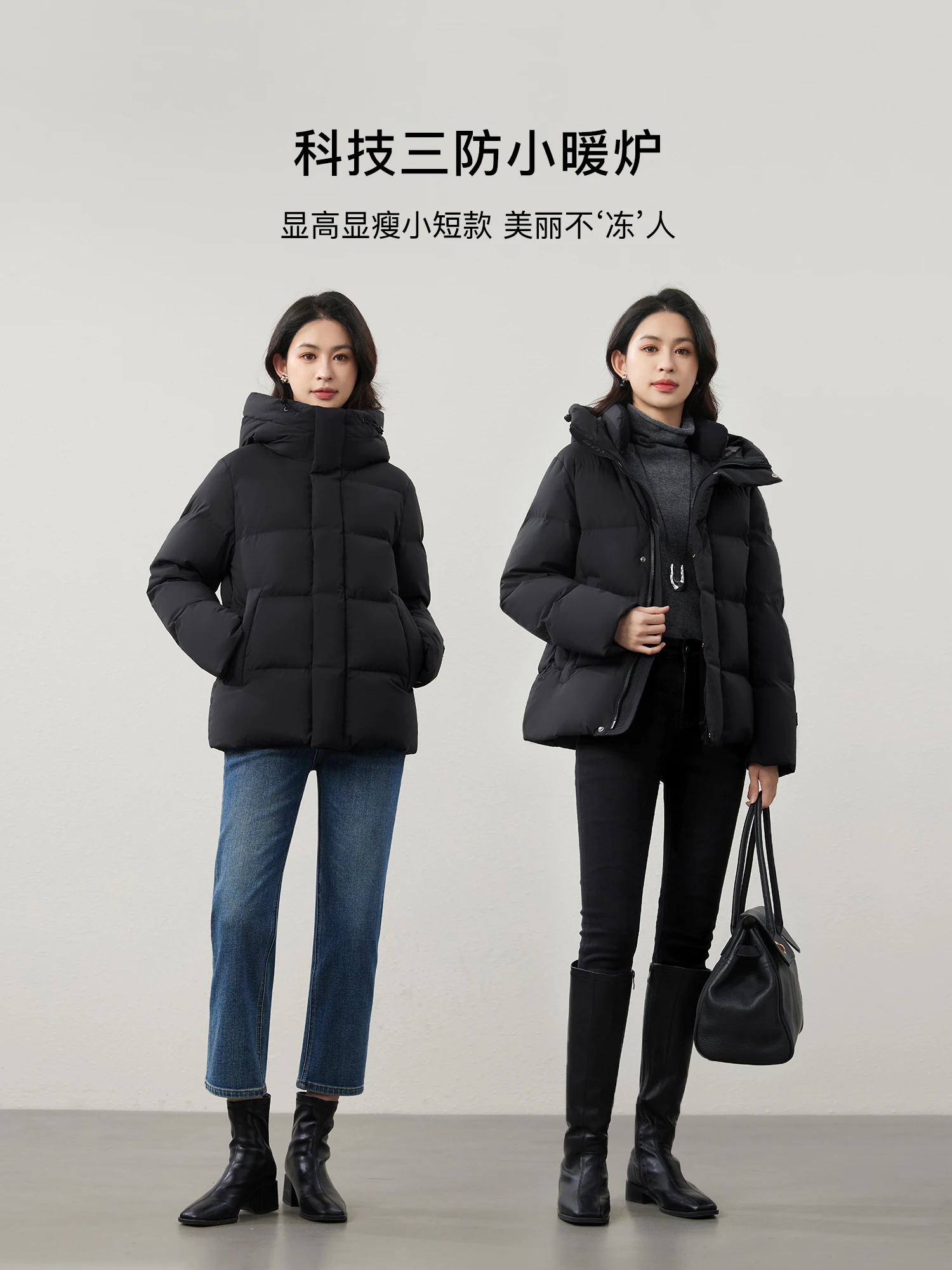 여성용 90 화이트 구스 다운, 쓰리 프루프 원단, 후드 다운 재킷, Casaco Feminino Inverno 2024 Abrigos Invierno Niya