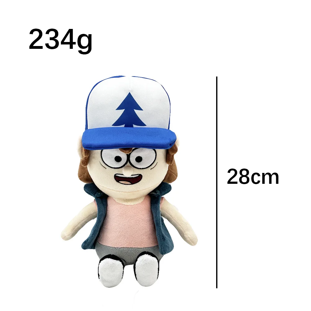 28cm Gravity Falls Plush Mabel Pines Dipper Pines Anime Plush Sitting Posture Cute Figures Model Statue Doll Collection Toy Gift