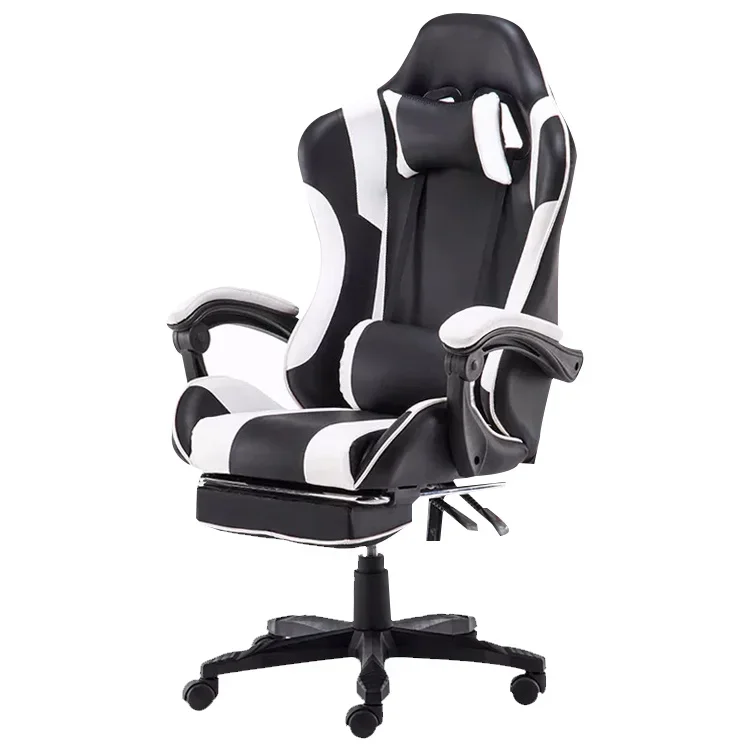 Racing Reclining Gamer Pc Computer Gaming Chair With Footrest Leather Height Adjustable Swivel Game Silla Cadeira