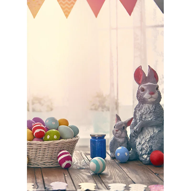 Easter Eggs Rabbit Photography Backdrops Photo Studio Props Spring Flowers Child Baby Portrait Photo Backdrops  21430 CJ-02