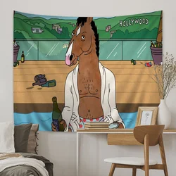 B-BoJack Funny H-Horsemans Hippie Wall Hanging Tapestries Bohemian Wall Tapestries Mandala INS Home Decor