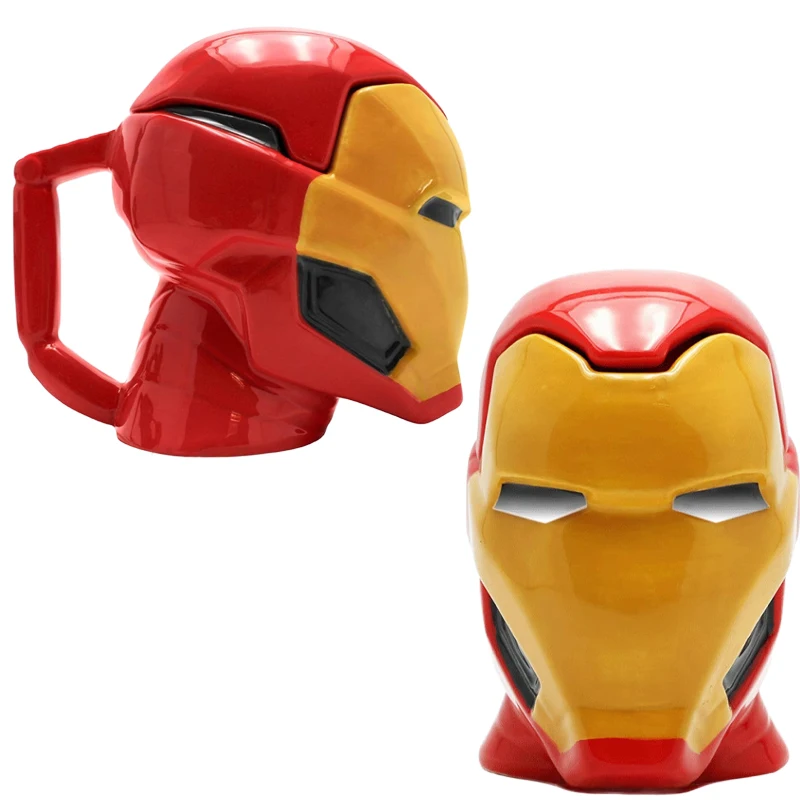 Marvel Superhero Series Ceramic Cup Iron Man Mark42 Large Capacity Creative Coffee Cup Breakfast Cup Iron Man Fan Holiday Gift