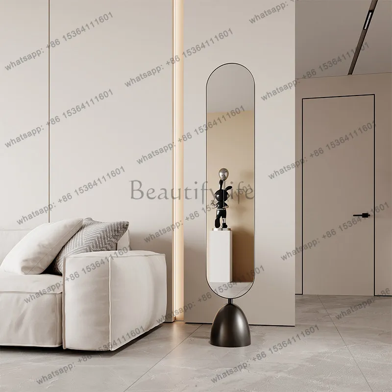 LD Oval Modern Mirror Moving Living Room Full Body Standing Girls Bedroom Long Luxury Bathroom Mirror Floor   Home