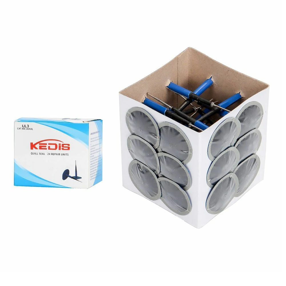 

24Pcs Tire Puncture Repair Patch Kit for Car Truck Motorcycle and Agricultural Tyres 36mm Head Diameter with 4mm Stem