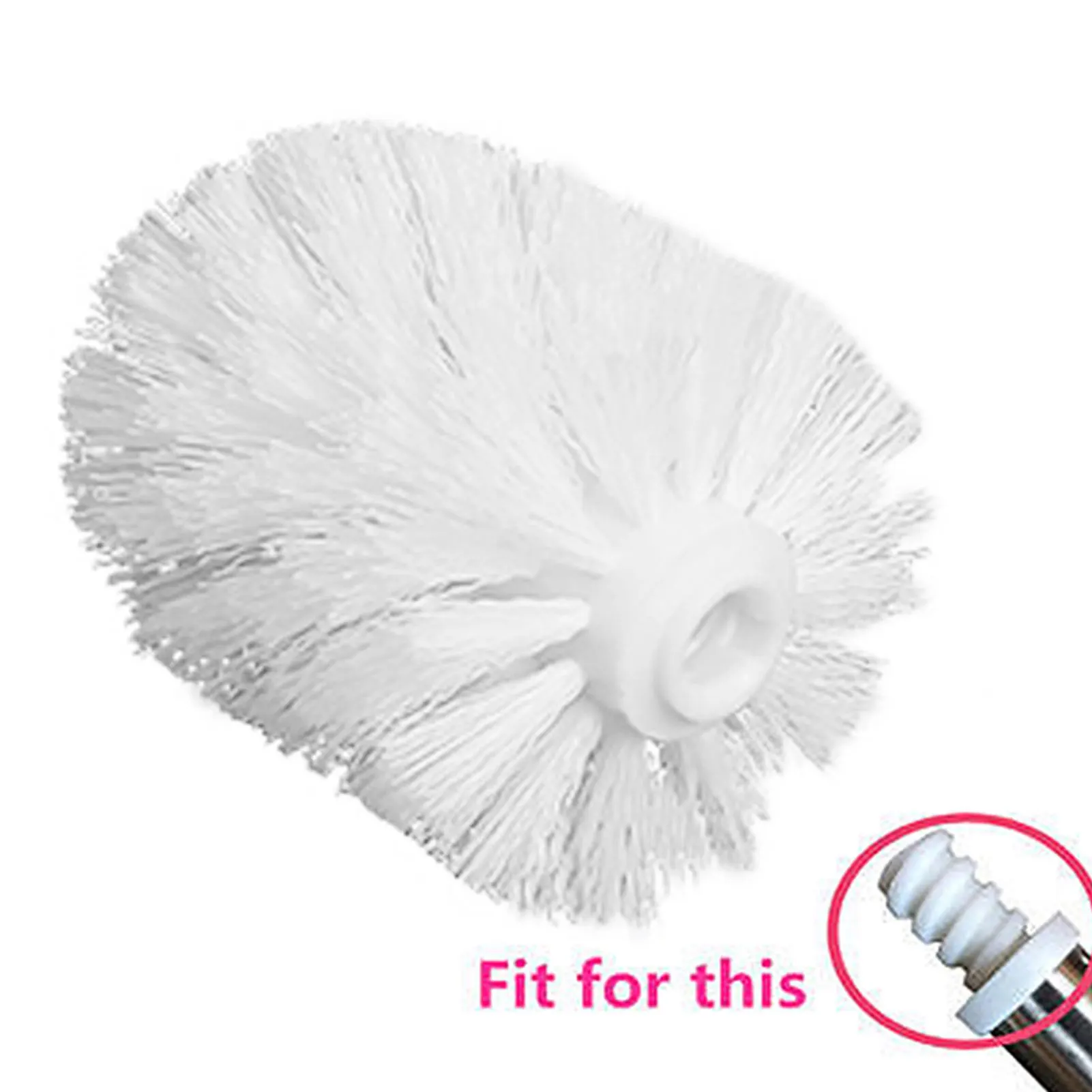 Brosse de Toilette Universelle avec Tête de Remplacement, Accessoire de Rangement avec Poils Rigides