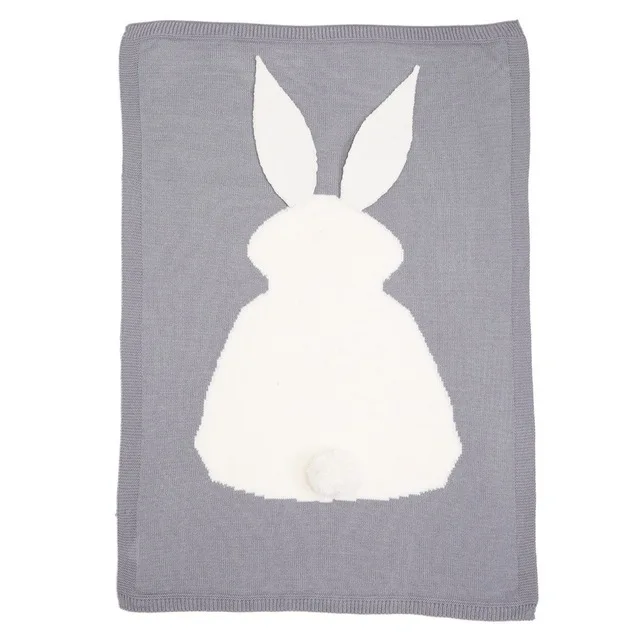 Wrap Knitted Blanket For Kid Rabbit Cartoon Plaid Infant Toddler Bedding  room decoration  girl and boy  baby blanket  newborn