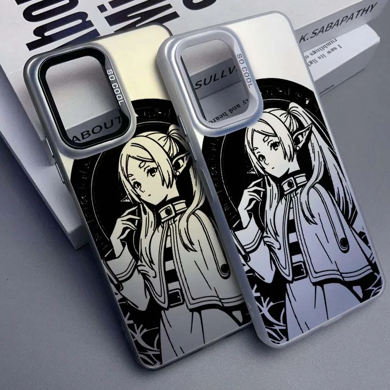 Funda de Teléfono con Diseño de Anime Frieren para Xiaomi Redmi 14R 14C 13C 13 12 12C 11A 10C 10A 9T 9C 9 8 8A A3, Color Plateado