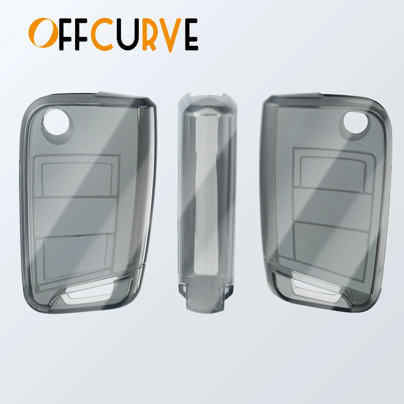 

For Volkswagen VW Polo Golf 7 Golf7 MK7 Tiguan Skoda Octavia Kodiaq Karoq for Seat Ateca TPU Transparent Car Key Fob Case Cover