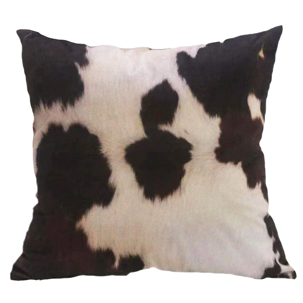 Taies d\'oreiller décoratives en peau de vache, taie d\'oreiller à taches de vache, décoration d\'intérieur, housse de coussin esthétique pour lit,