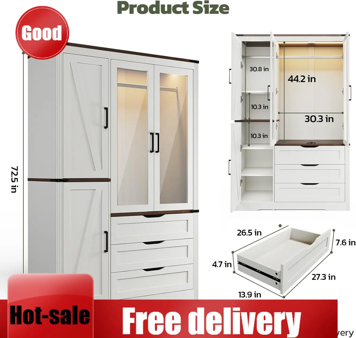 73" Tall Farmhouse …