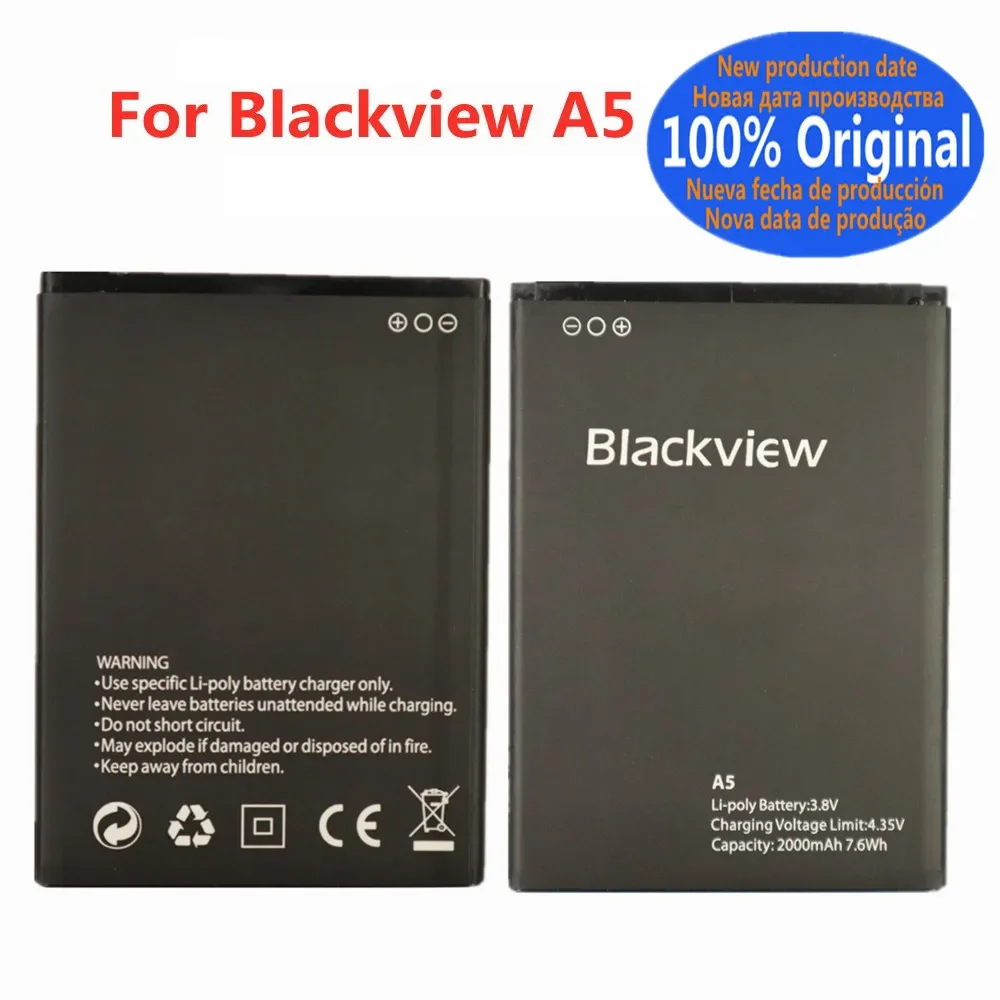 

New Original Battery For Blackview A5 A 5 2000mAh Genuine Mobile Phone Replacement Rechargeable Battery Batteries Bateria