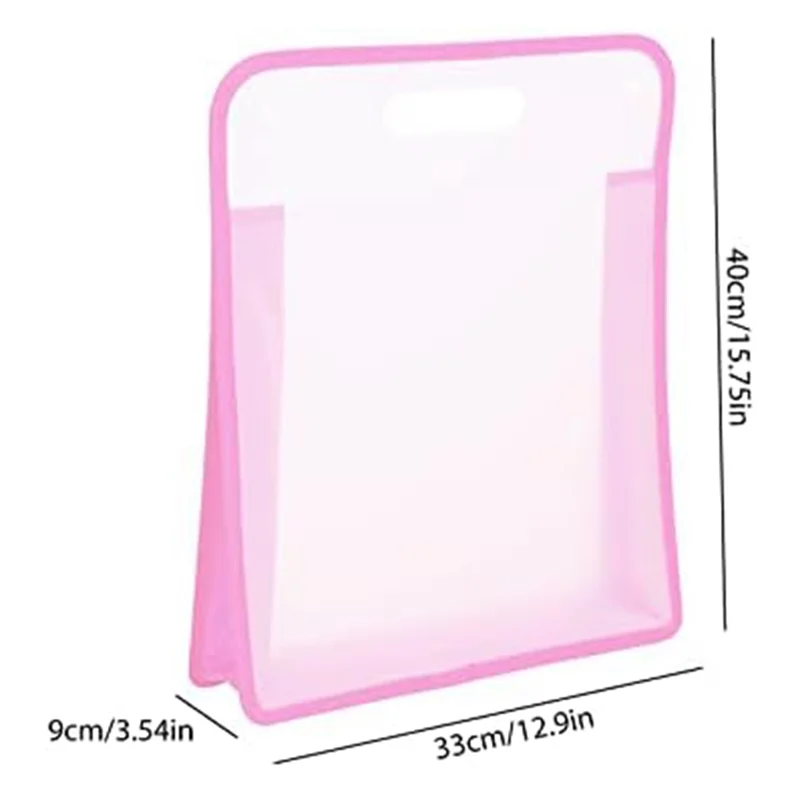 3-teiliger Papieraufbewahrungs-Scrapbook-Papier-Organizer aus rosa Polyester + Polypropylen zum Halten von Scrapbook, Vinylpapier