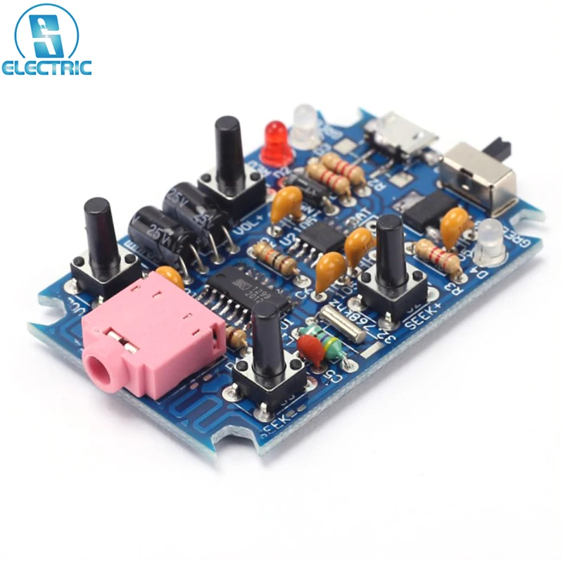 DIY Kit FM Stereo Digital Radio Module 76-108MHz Wireless Receiver Chargeable GS1299 SMD Soldering 3.7V 4.2V