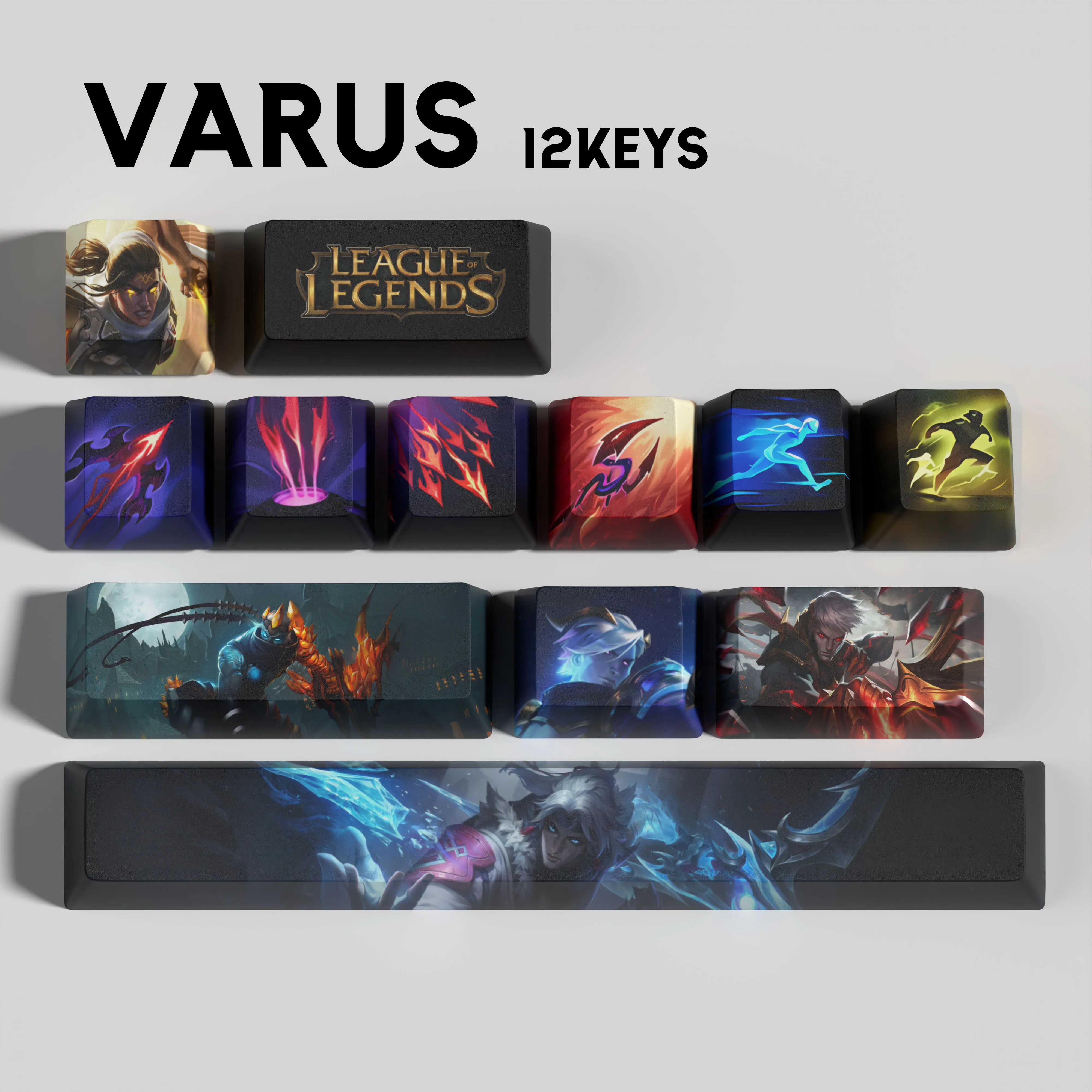 Varus keycaps League of Legends keycaps  game keycaps OEM Profile 12keys PBT dye sub keycaps