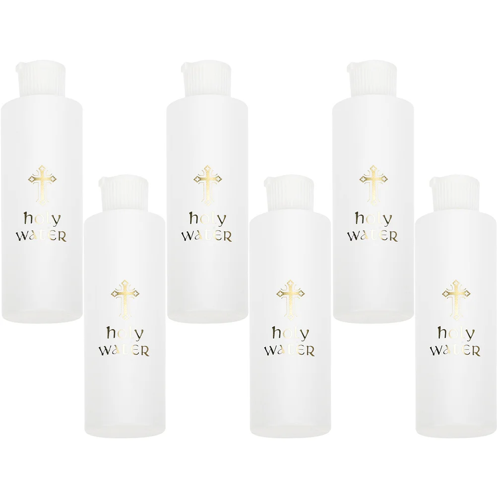 

6Pcs Holy Water Bottle Decorative Set Cross Design for Church Travel Festival Elegant Refillable Small Container for Home Or
