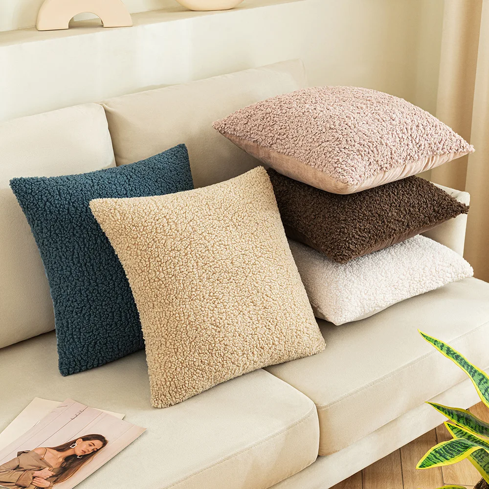Inyahome Cozy Fluffy Pack of 1/2 Mohair Luxury Throw Pillow Covers Farmhouse Boho Cushion Case for Sofa Couch Home Decor White 2