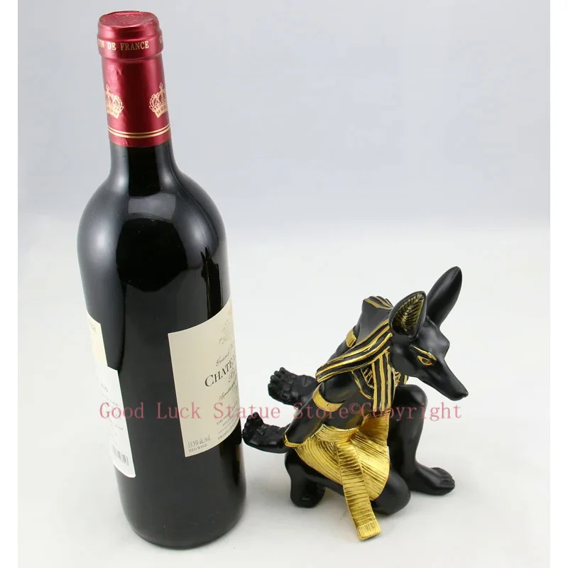 

BEST GIFT - TOP COOL Egyptian mythology supplies # home good decorative art - Egypt Anubis wolf GOD Wine Rack art statue