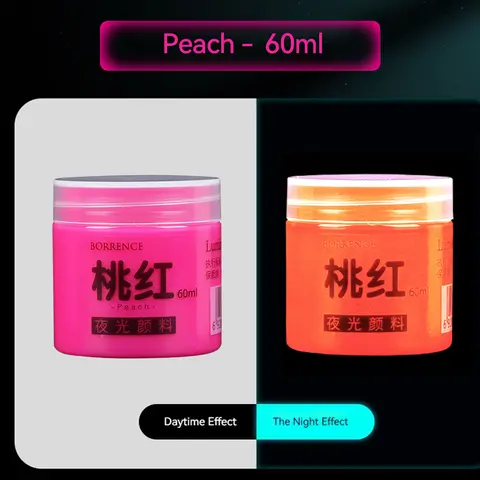 Juego de pintura acrílica luminosa Borrence de 20/60 ml, pigmento fluorescente, pintura de grafiti pintada a mano, pinturas acrílicas que brillan en la oscuridad para bricolaje.