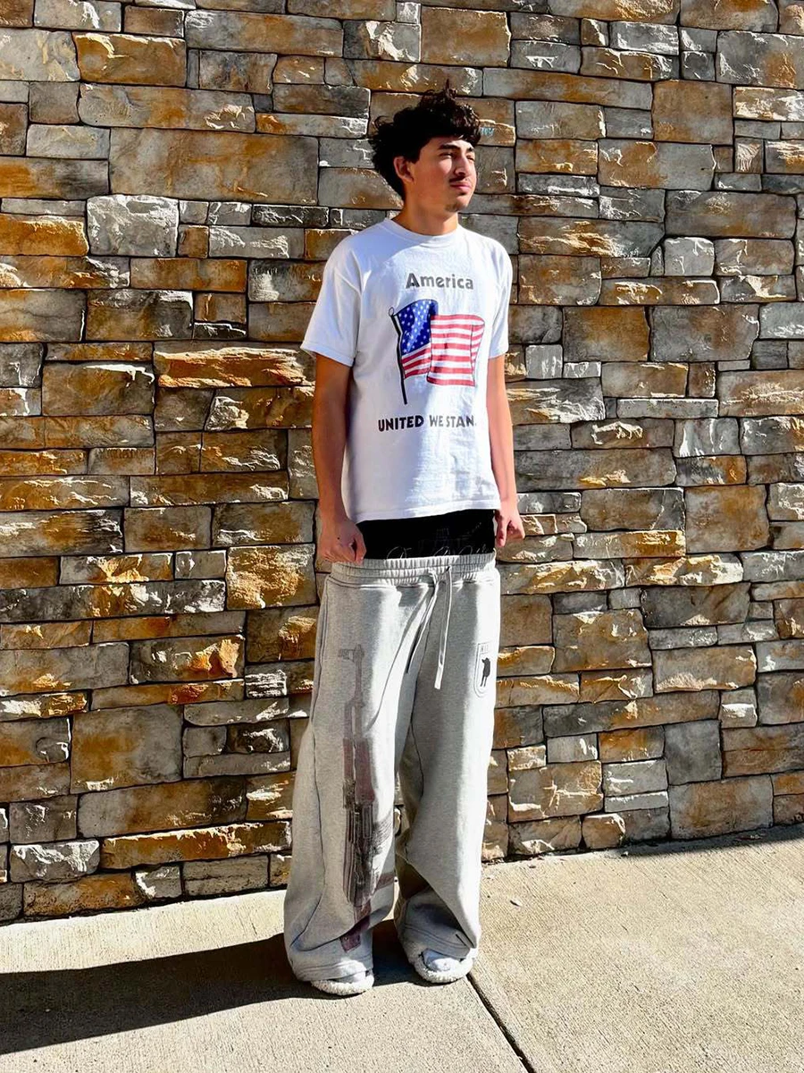 مزدوج الخصر التطريز الشارع Y2k شارع العليا الطباعة التطريز Sweatpants عارضة السراويل المستقيمة