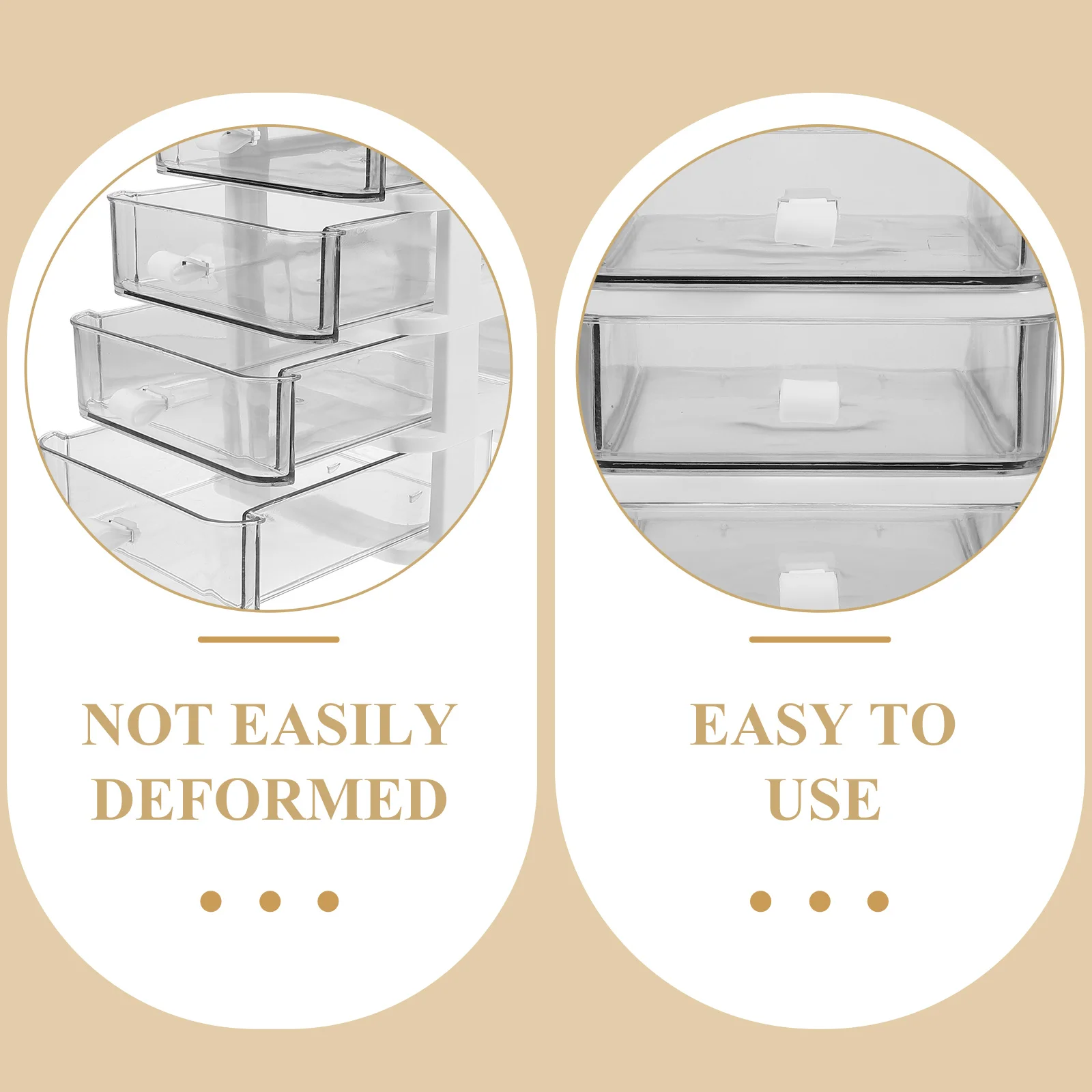 

4 Layer Drawer Storage Box Transparent Desktop ganizer Plastic Mini Stationery Case Tabletop White Office Storage Solution