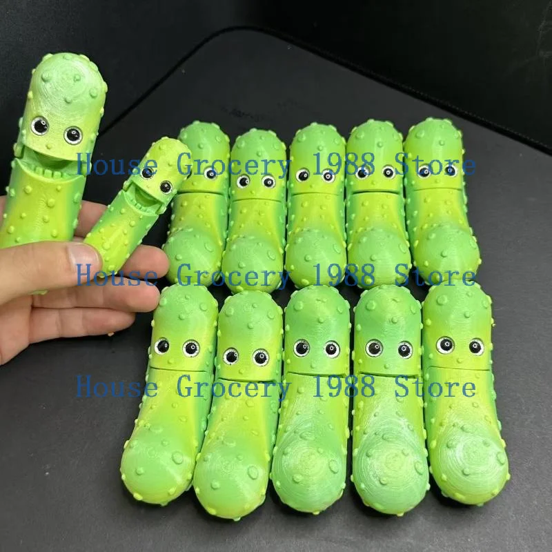 1Pcs Joint Movable Cucumber Vegetable Model Crafts Ornaments 3D Printed Cucumber Toys Home Desktop Decoration Figurines Statue