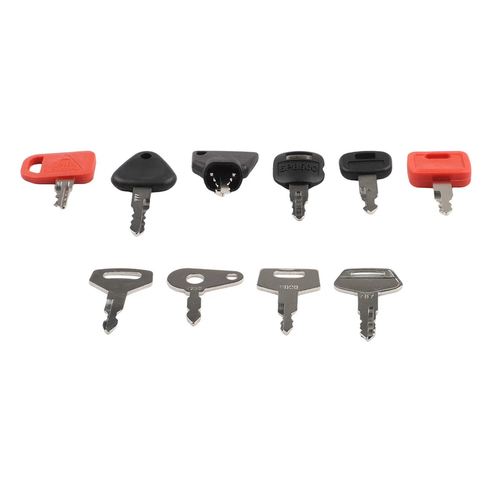 10pcs Ignition Keys Master Key Ignition Set For Agricultural + Heavy Plant Machinery For Excavators Tractors Car Accessories