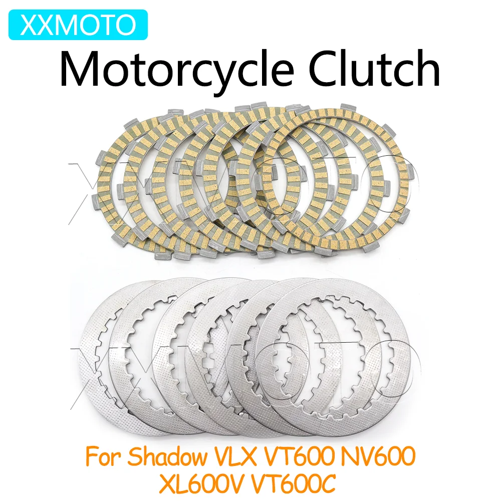 

For Honda Shadow VLX VT600 600C NV600 NV 600 XL600V XL 600V Motorcycle Clutch Plates Friction Steel Disc Kits Accessories