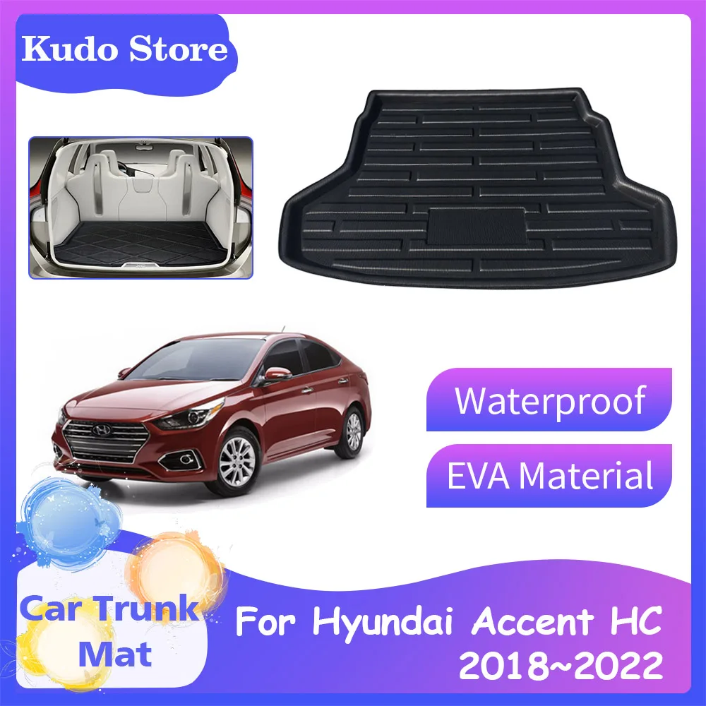 

Car Trunk Mats for Hyundai Accent Verna Solaris HC 2018~2022 Rear Boot Cargo Liner Covers Storage Tray Luggage Carpet Accessorie