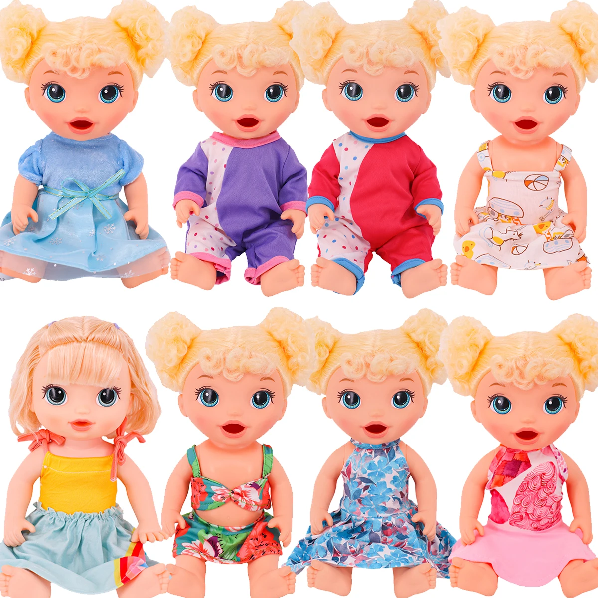 Fashion New Clothes Printing Dress Fit For 12Inch 30Cm Baby Alive Doll Clothing Accessories,Children's Toy Gift Girl's Toys