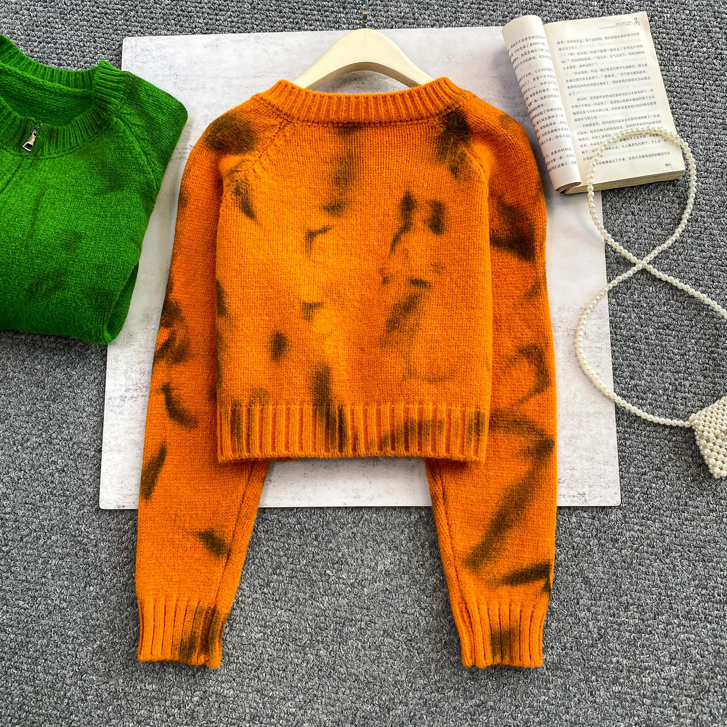 2025 New Autumn Winter Dyed Women's Knitted Sweater Fashion Double Zipper Versatile Cardigan Jacket Female Loose Knitwear