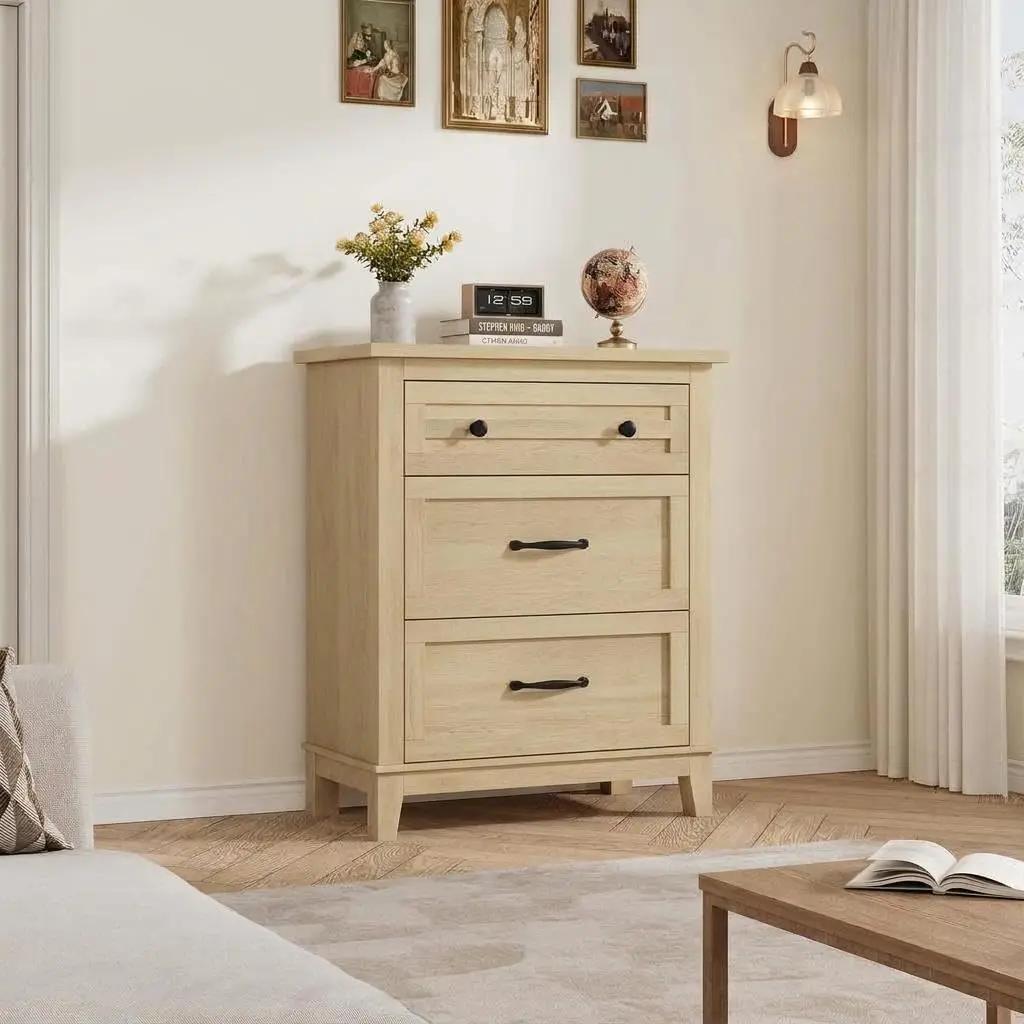 GAOMON 4-Drawer Tall Chest of Drawers for Bedroom, Freestanding Vertical Wooden Wardrobe with Large Capacity, Ideal for Living Room and Hallway, WalnutColor