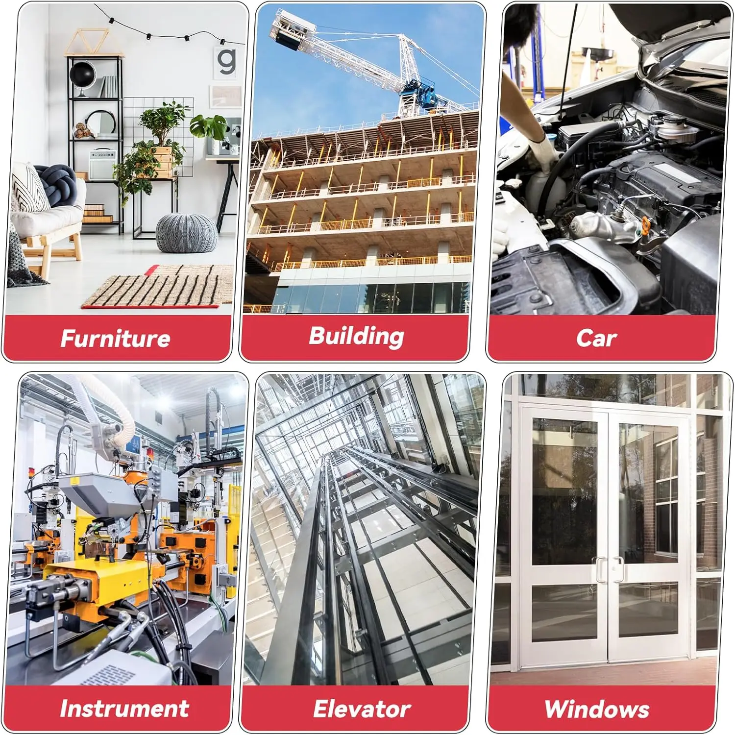 Cordless Rivet Gun Adapter Kit with 6 Heads & 30 Rivets for Easy Pop Riveting 2.4-6.4mm