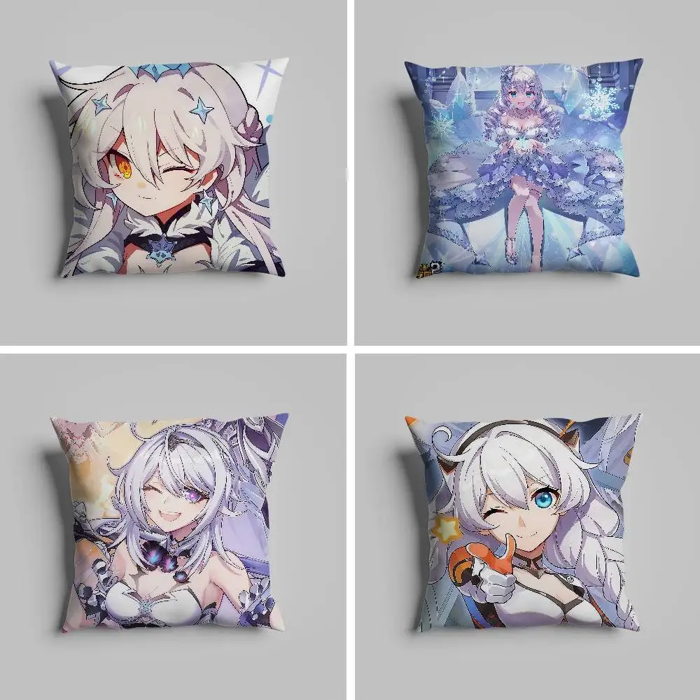 

Kiana Kaslana Honkai Pillow Case Pillowcase For Car Pillows 60x60 Cushions Luxury Double Sided Cover Home And Decoration Sofa