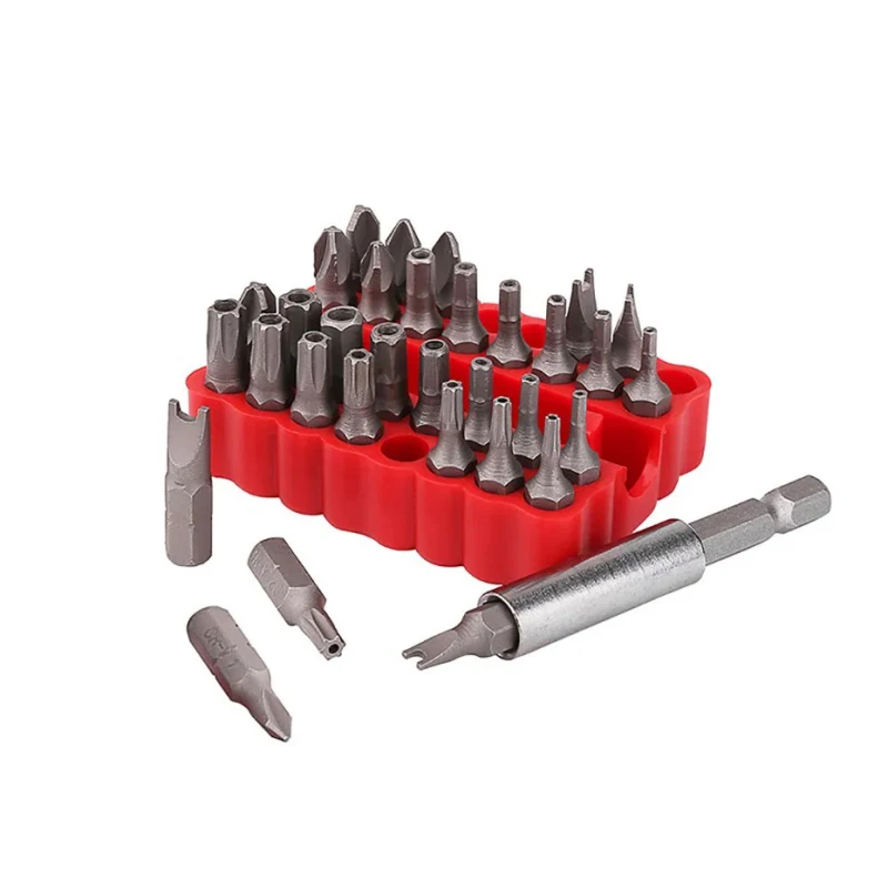 Imagem -04 - Anti-desmantelamento Estrela Chave de Fenda Bit Grupo Extensão Magnética Bit Holder Prova de Segurança Liberação Rápida 33 Pcs