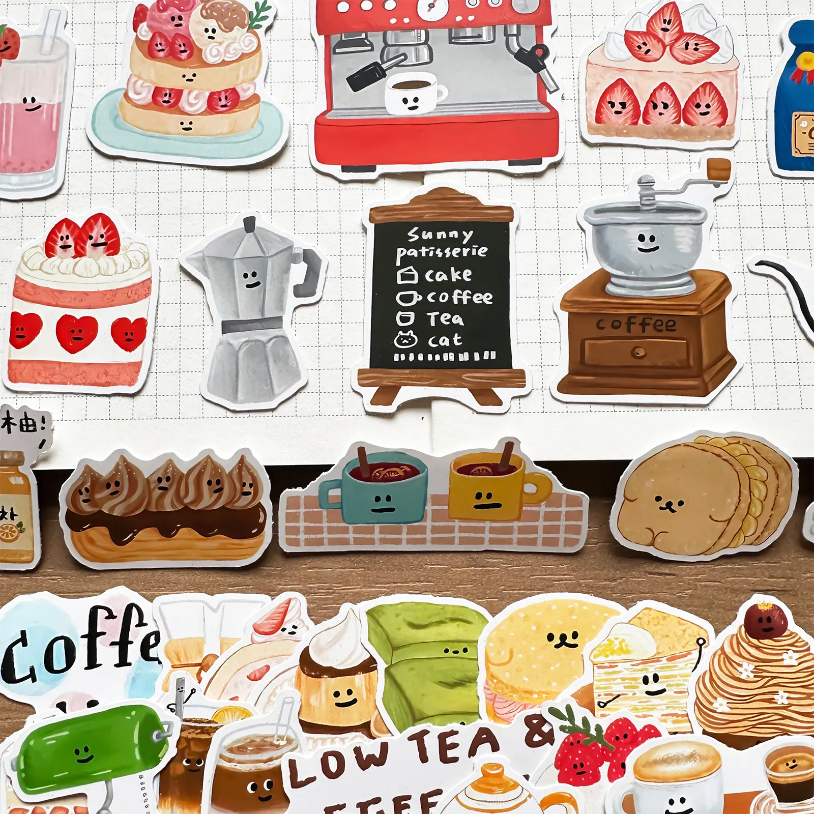 Stiker Makanan Kartun Lucu unt - Coffee Tea Journal ulasan dan harga