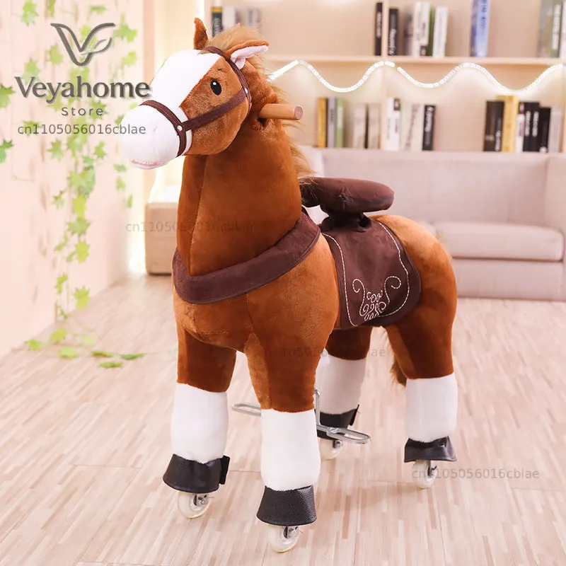 Toy horses that can be ridden Children's Zhuge horses Adult jumping vaulting mechanical mounts Babies can ride and walk gifts