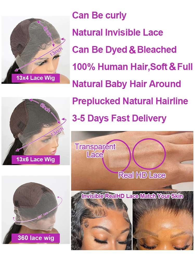 40 46 بوصة موجة المياه مجعد الدانتيل الجبهة الباروكات 13x4 13x6 HD موجة عميقة الدانتيل الباروكة الأمامية 360 خصلات الشعر المستعار الإنسان غلويليس للنساء 300%