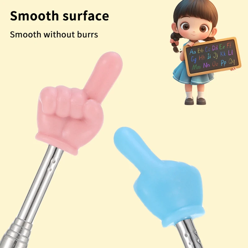 Steel Teaching Pointer Telescopic Rod Finger Design Teaching Stick Finger Reading Sticks Tools School Office Supplies