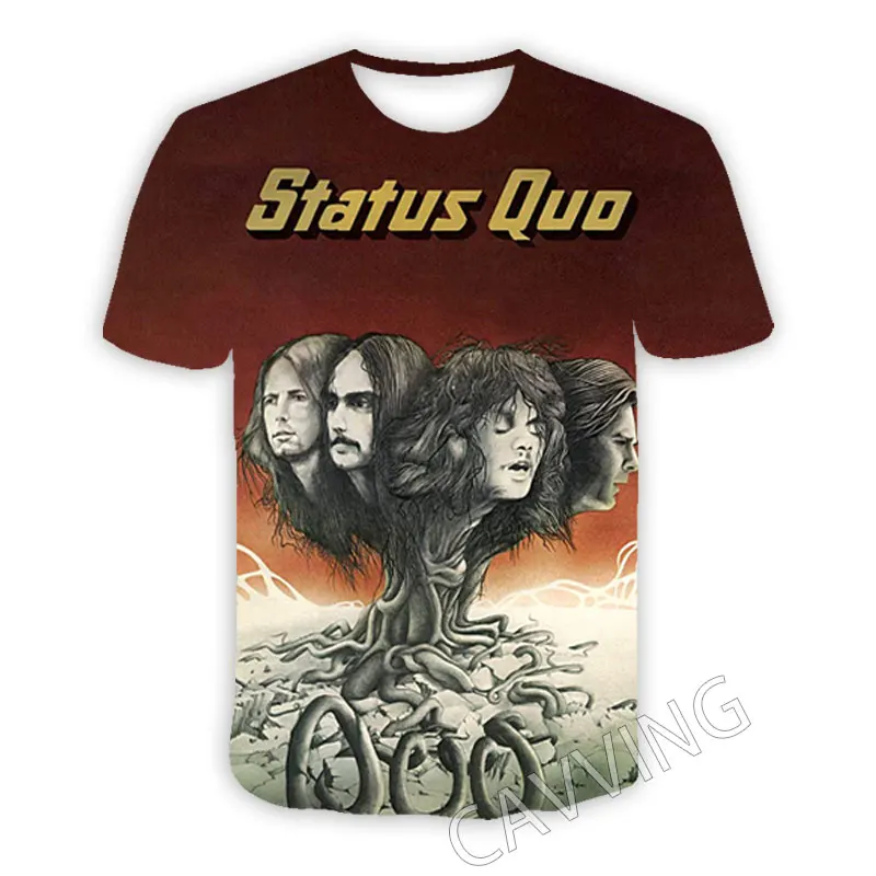 

Новая мода для женщин/мужчин с 3D принтом Status Quo Rock Band повседневные футболки в стиле хип-хоп футболки в стиле Харадзюку топы одежда