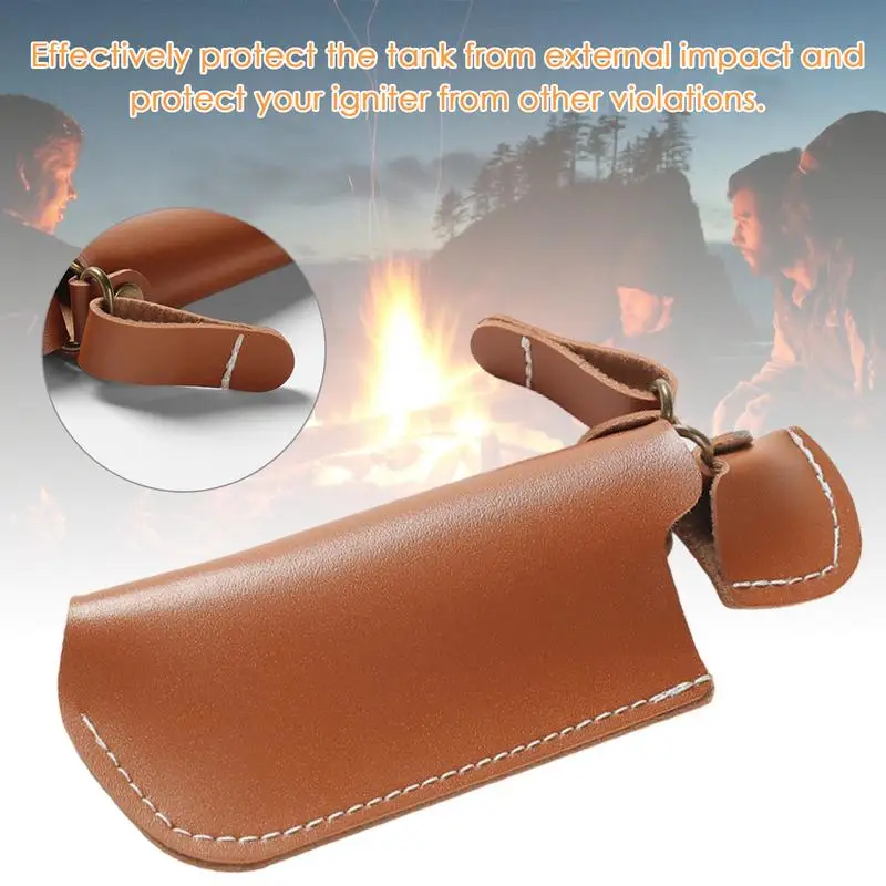 Outdoor Camping Igniter Holster Windproof Igniter Storage Case PU Igniter Protective Cover For Camping Accessories 12 X Current