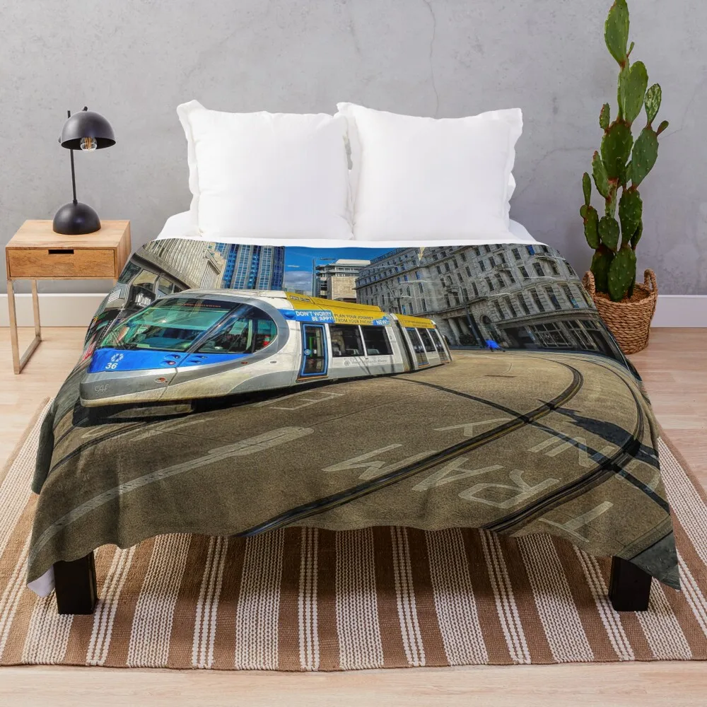 City Tram Throw Blanket Camping heavy to sleep Blankets