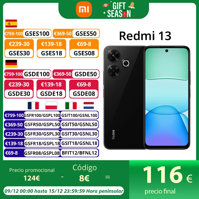 Global Version Xiaomi Redmi 13 Smartphone 108MP super clear camera MediaTek Helio G91 Ultra 33W fast charging 5030mAh battery