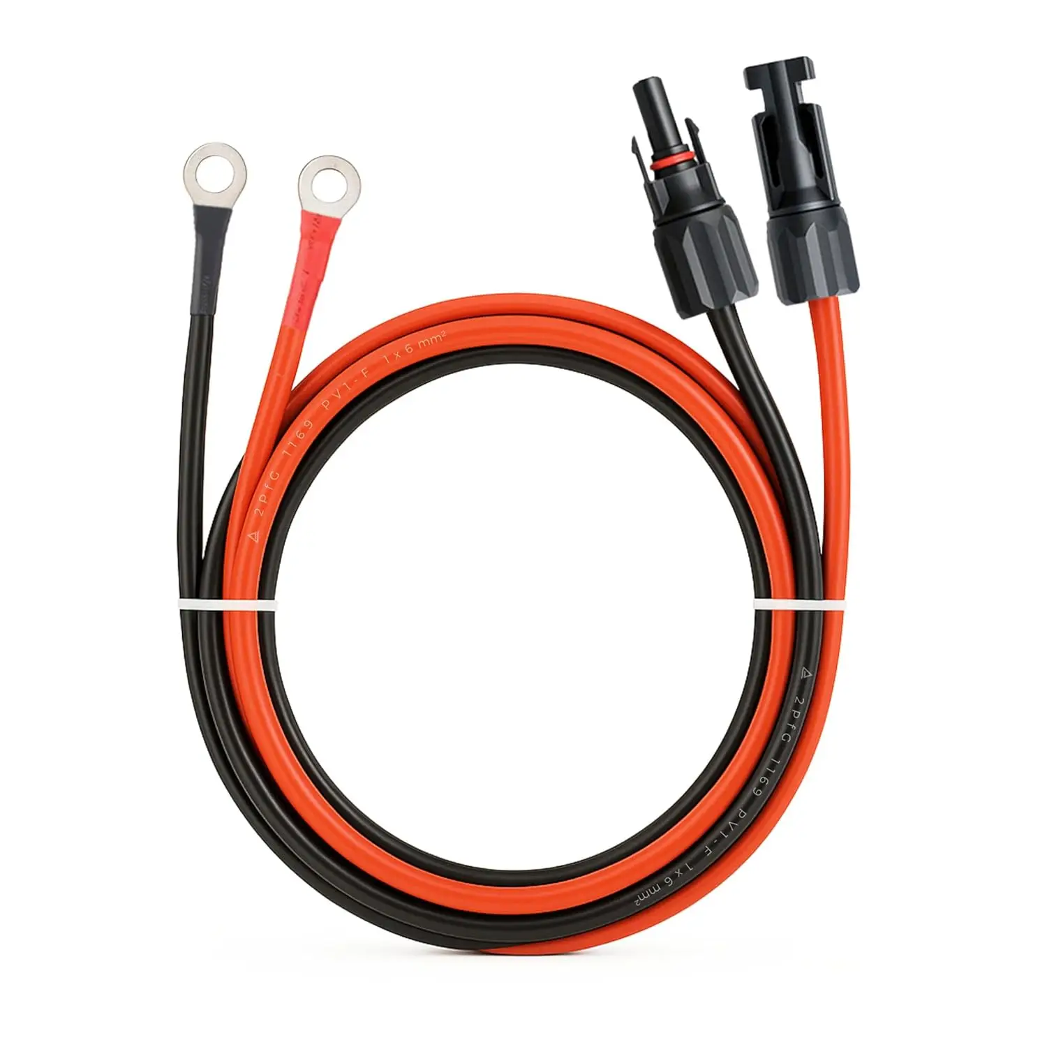 3M Solar to O Ring Terminal Cable 10AWG Solar Connector O Ring Battery Cable for Inverters and RV Boat Battery Bank Solar panel