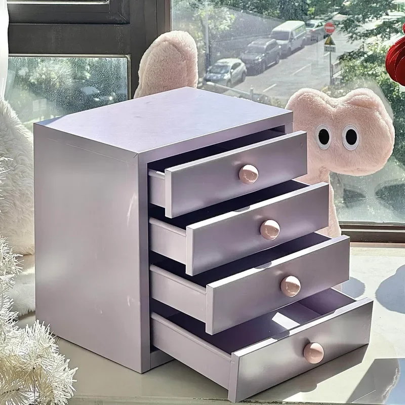 Desktop Drawer Storage Box Organizer for Entrance Porch Table Cosmetics Tin Cabinet Locker Home Office Supplies Multi Layer