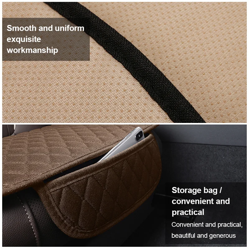 SEAMETAL 1 قطعة الكتان غطاء مقعد السيارة الأمامي تنفس الكتان وسادة مقعد السيارة المضادة للانزلاق كرسي السيارات حامي العالمي لسيارة سيدان Suv