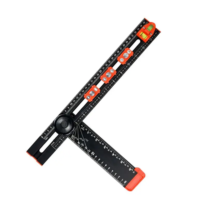 T-square Ruler 2-in-1 Drilling Positioning Ruler Cabinet Hardware Clamp T Square Woodworking Ruler Precision Drilling Tool