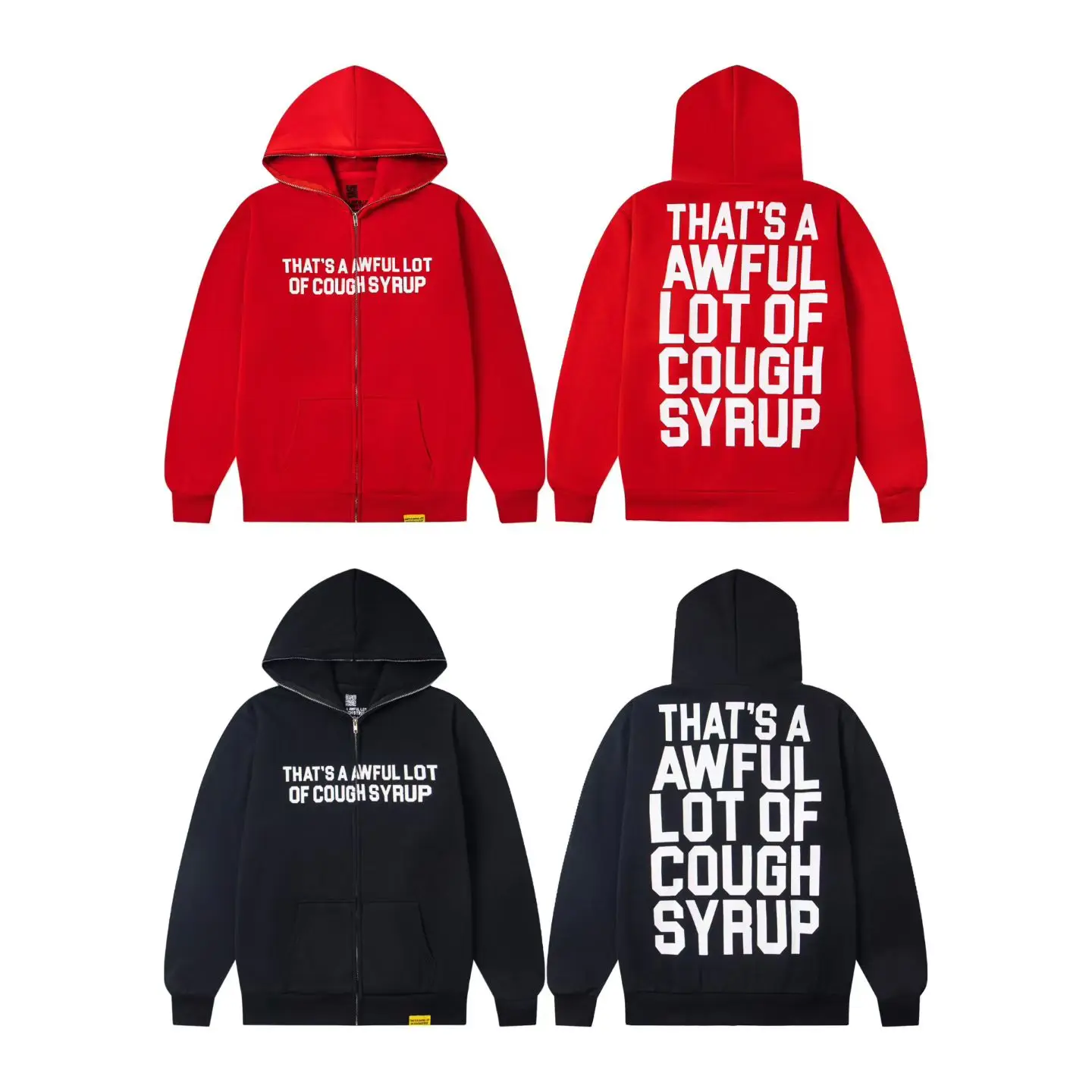 

Autumn Winter Cough Syrup Printed Hooded Zipper Sweatirt Casual Loose Fit Long Sve Boys Clothing Comfortable Cotton Swea...