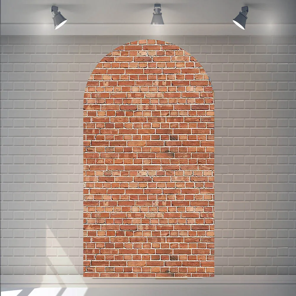 

Retro Red Brick Wall Arch Backdrop Cover Wall Decor Train Platform Stage Photography Background Child Boy Birthday Custom Poste